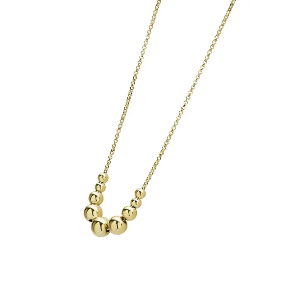 Gold Graduated Bead Necklace Image 2 Baxter's Fine Jewelry Warwick, RI