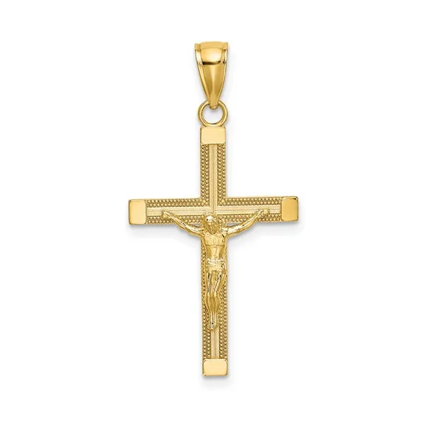 14K Polished and Textured Crucifix Charm Baxter's Fine Jewelry Warwick, RI