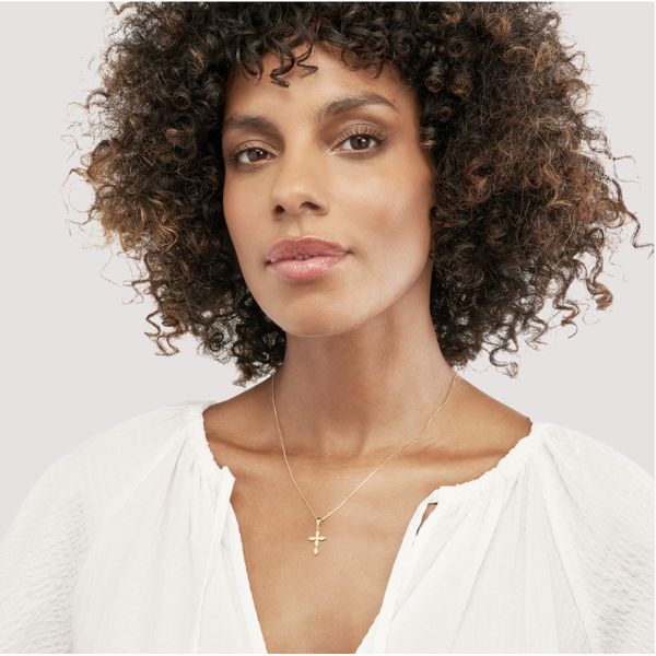 Marquise Shaped Cross Pendant Image 2 Baxter's Fine Jewelry Warwick, RI