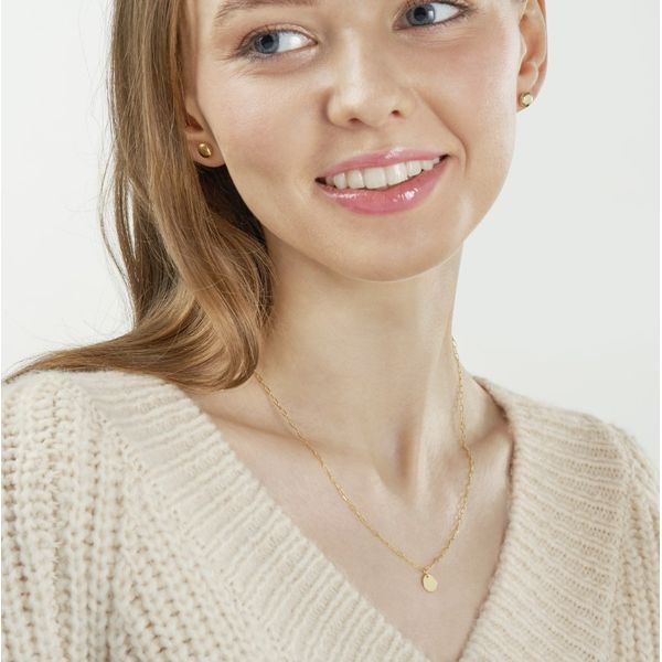 Dangle Disk Paper Clip Necklace Image 2 Baxter's Fine Jewelry Warwick, RI