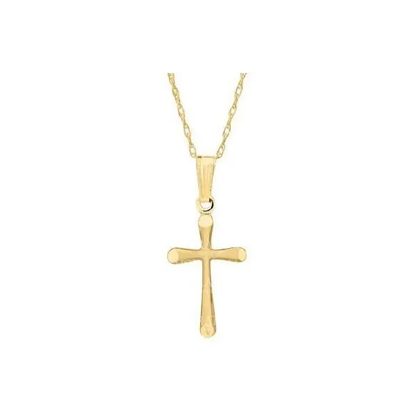 14k Children's Cross Pendant with Rope Chain Baxter's Fine Jewelry Warwick, RI