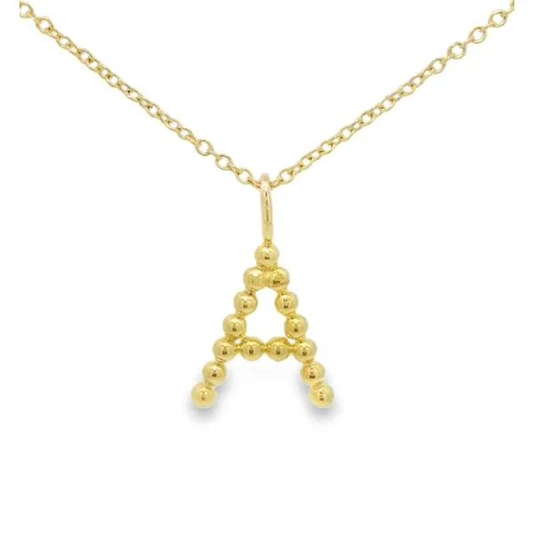 Beaded Initial A Charm