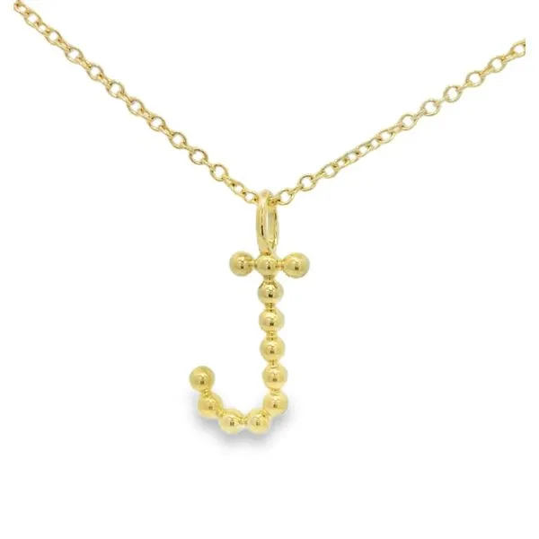 Beaded Initial J Charm