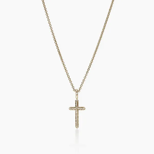 JH Essential Cross Necklace, Gold Baxter's Fine Jewelry Warwick, RI