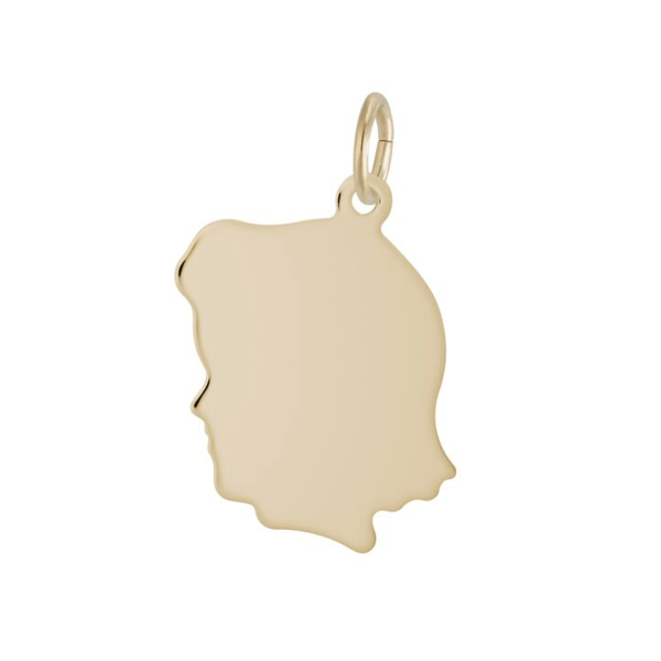 Flat Girl’s Head Medium Charm Baxter's Fine Jewelry Warwick, RI