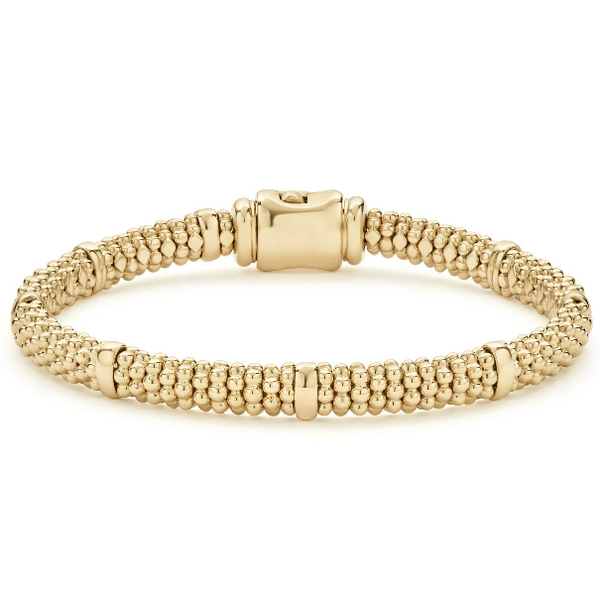 Gold Station Caviar Bracelet Baxter's Fine Jewelry Warwick, RI