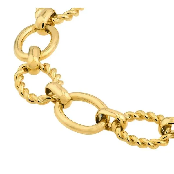 Polished And Textured Oval Link Bracelet thumb image 2