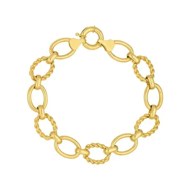 Polished And Textured Oval Link Bracelet similar item image
