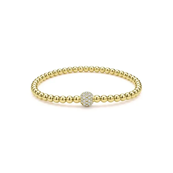 18K Gold and Diamond Bead Bracelet | 4mm similar item image