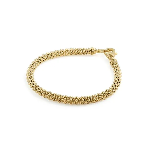 Thin Gold Caviar Bracelet Image 2 Baxter's Fine Jewelry Warwick, RI