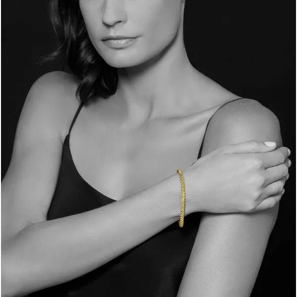 Thin Gold Caviar Bracelet Image 3 Baxter's Fine Jewelry Warwick, RI