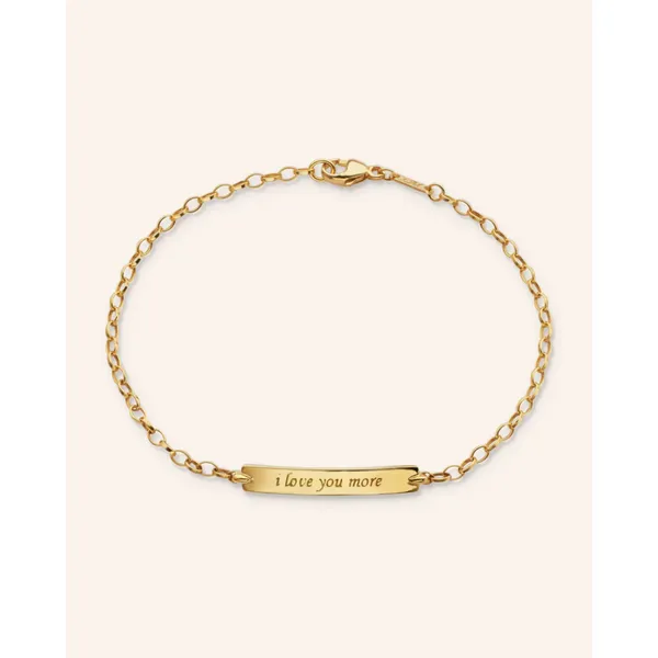 18K Yellow Gold \I Love You More\ Petite Poesy Bracelet