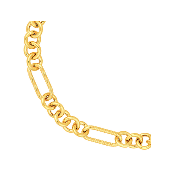 Textured Rolo Oval Link Chain Image 2 Baxter's Fine Jewelry Warwick, RI