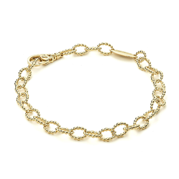 Gold Small Link Bracelet Image 2 Baxter's Fine Jewelry Warwick, RI