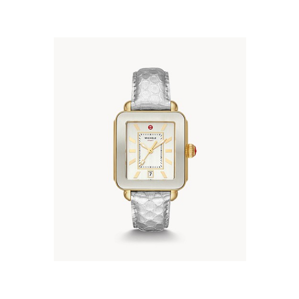 Deco Sport Gold-Tone Silver-Tone Embossed-Leather Watch Baxter's Fine Jewelry Warwick, RI
