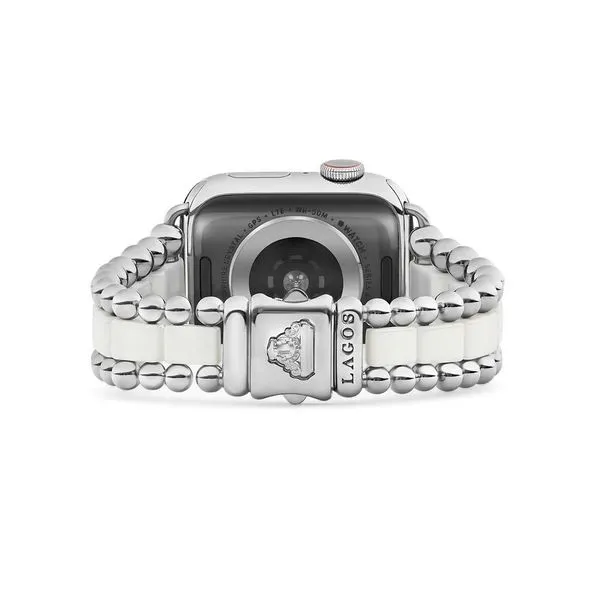 White Ceramic and Stainless Steel Apple Watch Band thumb image 2