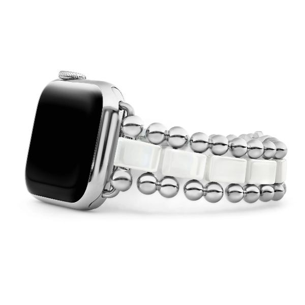 White Ceramic and Stainless Steel Apple Watch Band Baxter's Fine Jewelry Warwick, RI