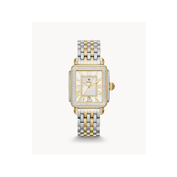 Deco Madison Diamond Two-Tone 18K Gold Diamond Dial Watch Baxter's Fine Jewelry Warwick, RI