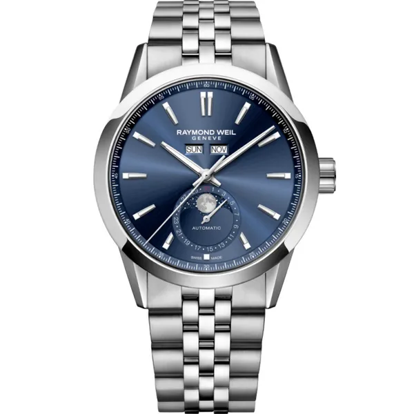 Freelancer Complete Calendar Blue Sunray Dial Watch, 40mm