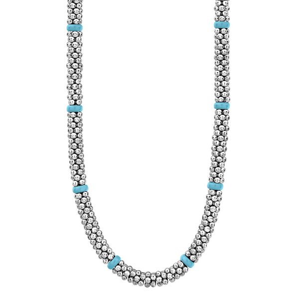 Silver Chain with Blue Ceramic Stations Baxter's Fine Jewelry Warwick, RI