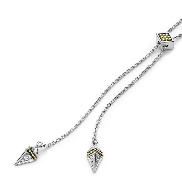 Diamond Pyramid Lariat Necklace Image 2 Baxter's Fine Jewelry Warwick, RI