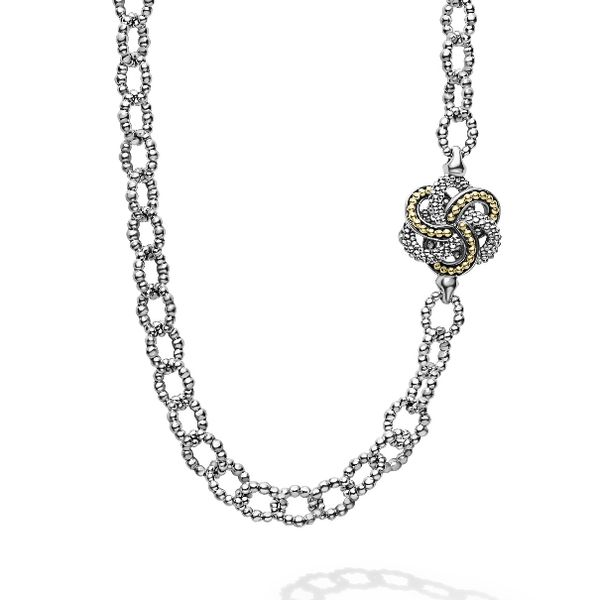 Two Tone Love Knot Long Necklace Baxter's Fine Jewelry Warwick, RI