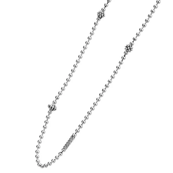 Silver Caviar Beaded Necklace thumb image 2