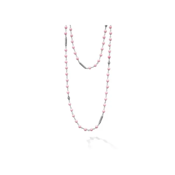 Long Pink Ceramic Beaded Necklace similar item image