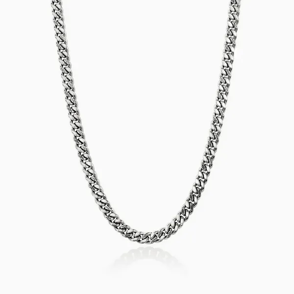 Curb Chain Necklace, Sterling Silver, 7MM Baxter's Fine Jewelry Warwick, RI