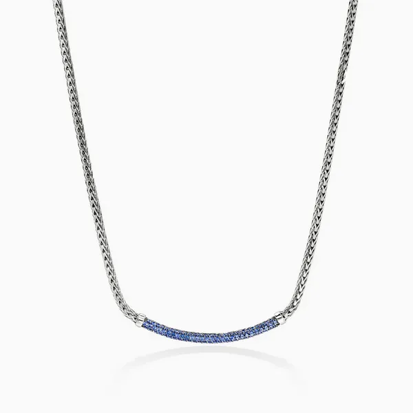 JH Essential Pavé Necklace, Sterling Silver, Gemstones, 2.5MM Baxter's Fine Jewelry Warwick, RI