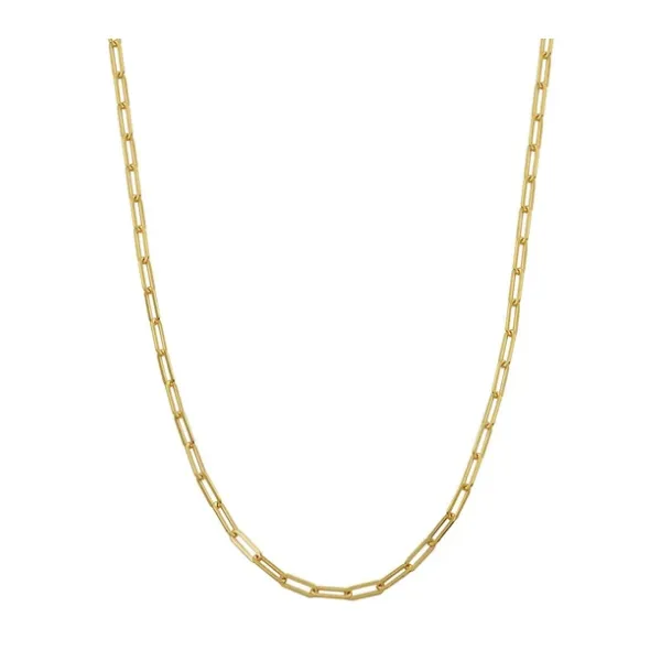 Sterling Silver Yellow Gold Plated Paperclip Chain