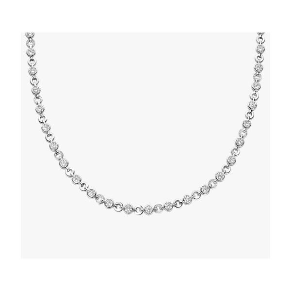 Sterling Silver CZ Bezel Necklace Baxter's Fine Jewelry Warwick, RI