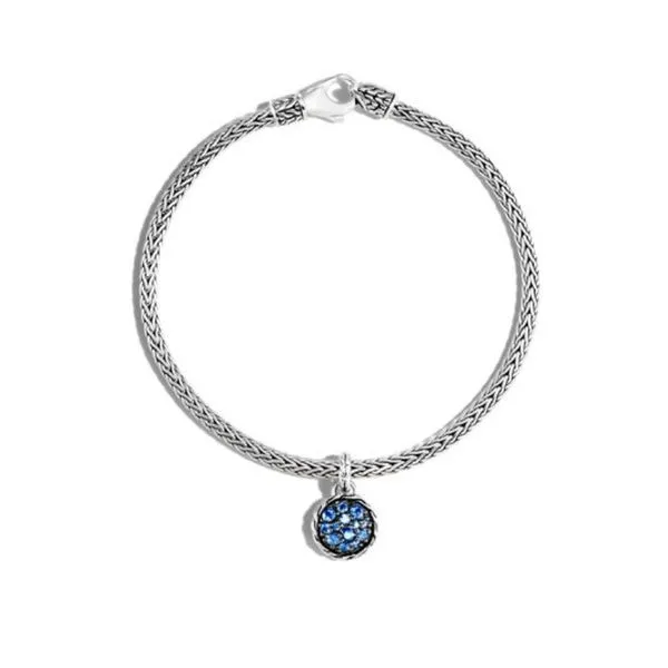 Classic Chain Round Charm Bracelet with Blue Sapphire Baxter's Fine Jewelry Warwick, RI