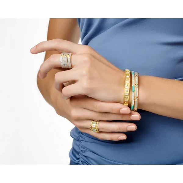 Baguette Bar Hinge Bangle Image 2 Baxter's Fine Jewelry Warwick, RI