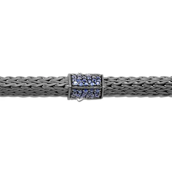 Tiga Chain Blackened Bracelet with Blue Sapphire thumb image 3