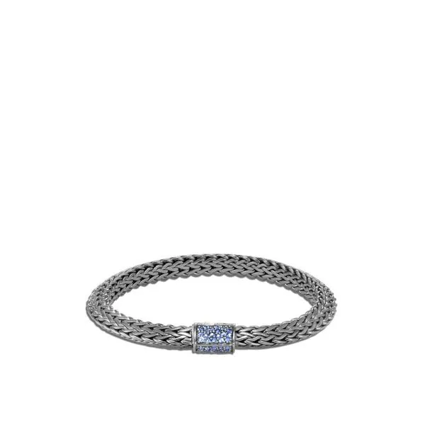 Tiga Chain Blackened Bracelet with Blue Sapphire thumb image 1