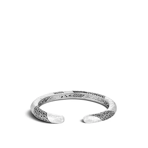 Classic Chain Hammered Kick Cuff, Black Sapphire thumb image 2