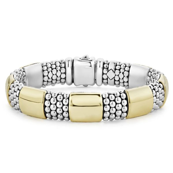 Two Tone Smooth Station Bracelet Baxter's Fine Jewelry Warwick, RI