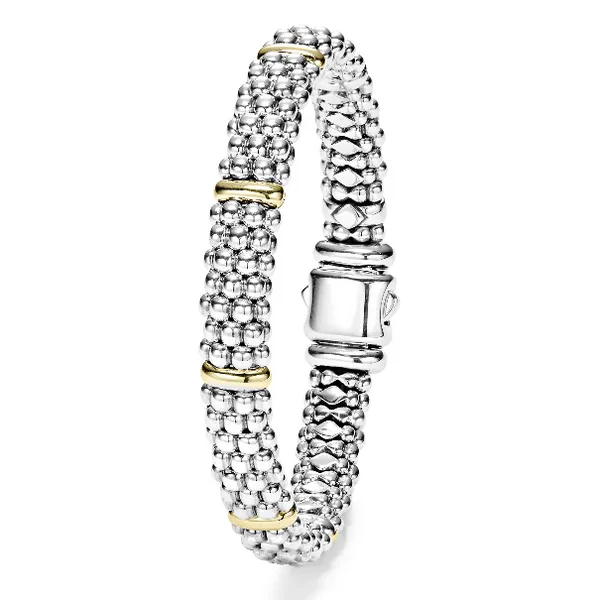 Six Gold Station Caviar Bracelet Image 2 Baxter's Fine Jewelry Warwick, RI