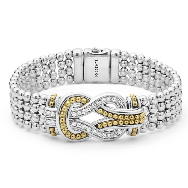 Two Tone Knot Diamond Chain Bracelet Baxter's Fine Jewelry Warwick, RI