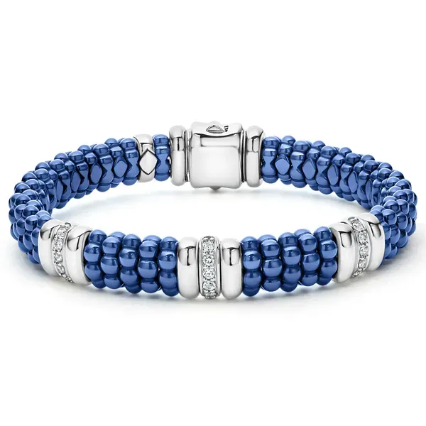 Three Station Ceramic Diamond Bracelet thumb image 1