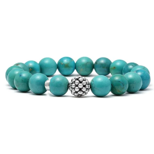 10mm Turquoise Bead Bracelet thumb image 1