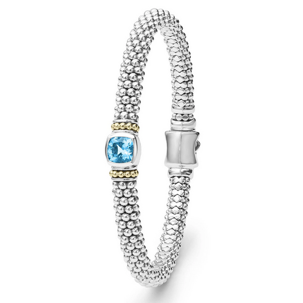 6mm Swiss Blue Topaz Caviar Bracelet Image 2 Baxter's Fine Jewelry Warwick, RI