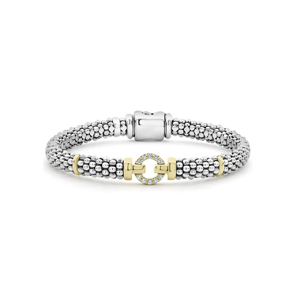 6mm Two Tone Diamond Circle Caviar Bracelet Baxter's Fine Jewelry Warwick, RI