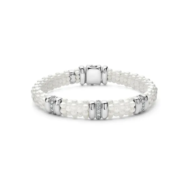 Three Station Ceramic Diamond Bracelet | 9mm Baxter's Fine Jewelry Warwick, RI