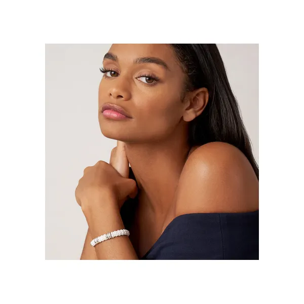 Three Station Ceramic Diamond Bracelet | 9mm thumb image 3