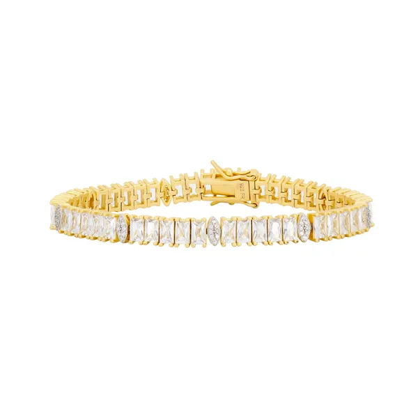 Midnight Tri-Tone Twilight Marquis Station Tennis Bracelet Baxter's Fine Jewelry Warwick, RI