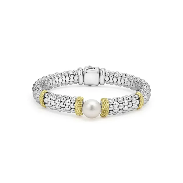 Two-Tone Pearl Caviar Bracelet | 9mm thumb image 1