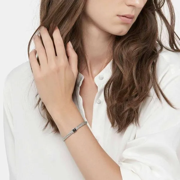 Classic Chain Bracelet with Black Sapphire thumb image 2