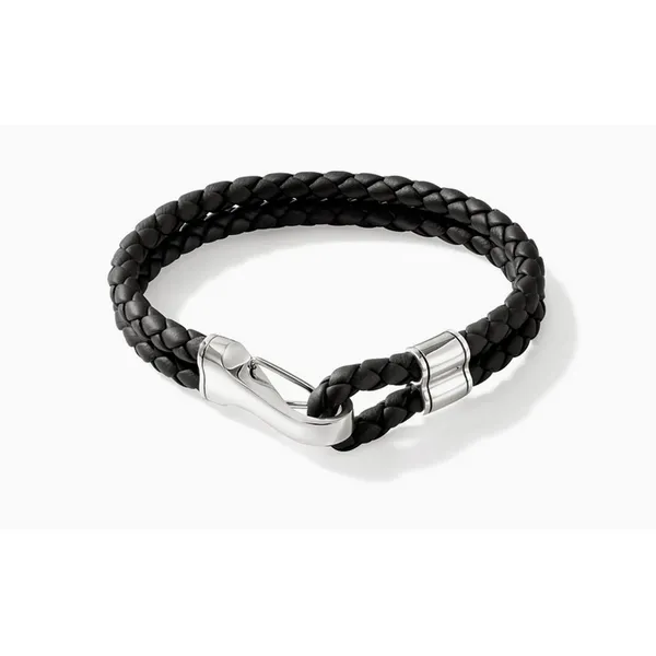 Hook Clasp Bracelet, Leather, Silver, 5MM Baxter's Fine Jewelry Warwick, RI